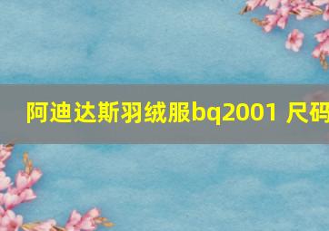 阿迪达斯羽绒服bq2001 尺码